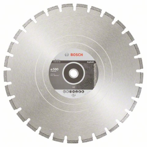 BOSCH DIAMOND CUTTING DISC STANDARD FOR ASPHALT 500 MM X 25.4 MM